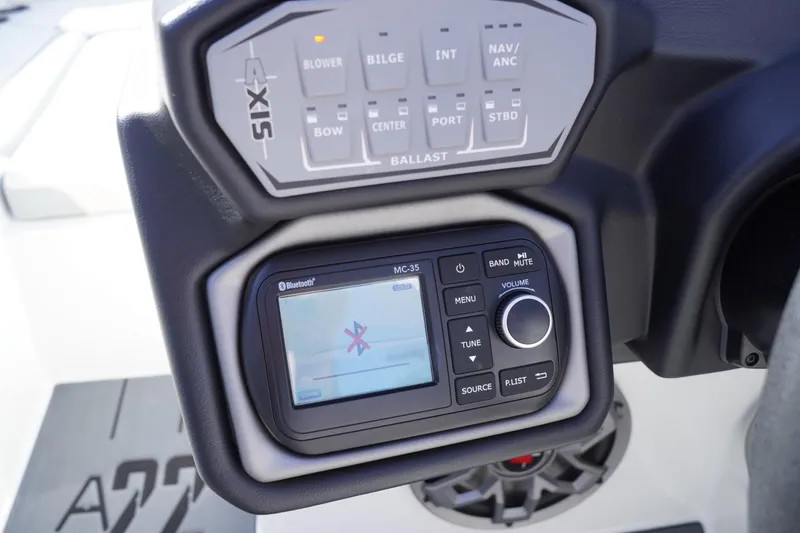 Slide: The Image of Control panel of a 2019 Axis A22 boat with navigation and audio system. - 41