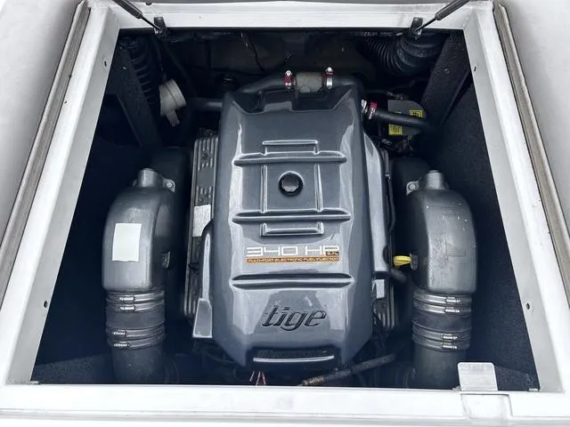 Slide: The Image of 2008 Tigé 24 VE engine compartment showcasing a powerful 340 HP engine. - 20