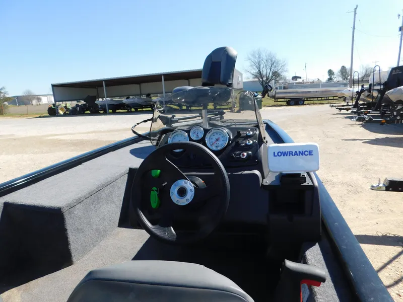 Slide: The Image of 2023 Bass Tracker 170 boat dashboard with Lowrance navigation system. - 6