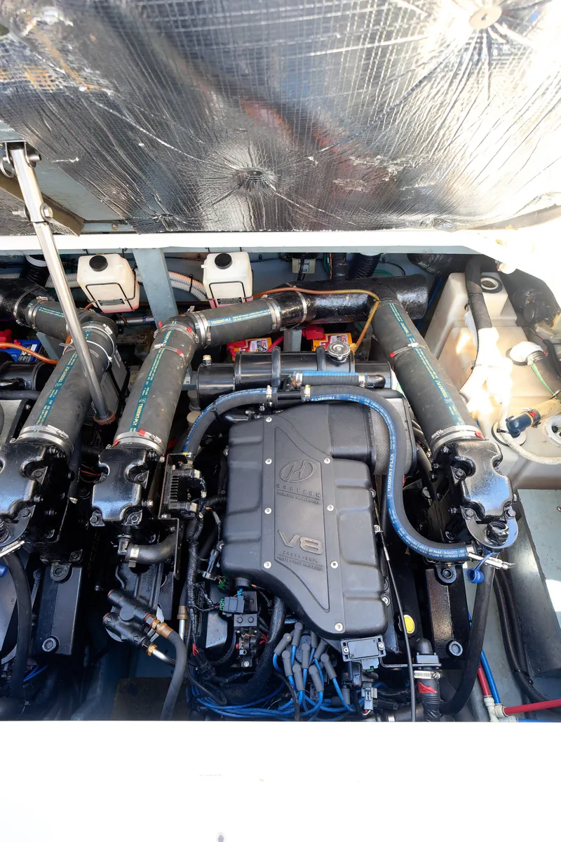 Slide: The Image of Engine compartment of a 2000 Sea Ray 340 Sundancer boat. - 42