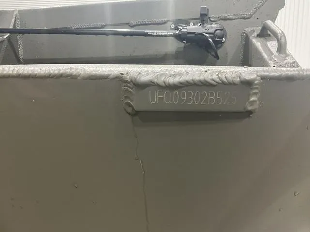 Slide: The Image of 2025 Gator Tail 1748 Gator Series boat hull with serial number UFQ09302B525. - 13