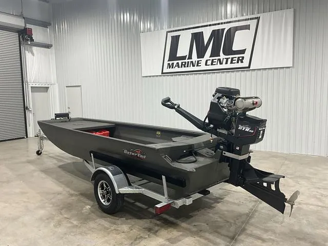 Slide: The Image of 2025 Gator Tail 1748 Gator Series boat on trailer at LMC Marine Center. - 3