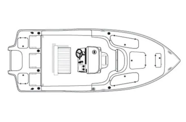 Slide: The Image of Top view schematic of a 2023 Sea Hunt BX22BR boat layout. - 1