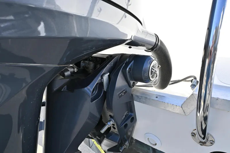 Slide: The Image of 1998 World Cat 266 SC boat engine detail with sleek design and modern components. - 15