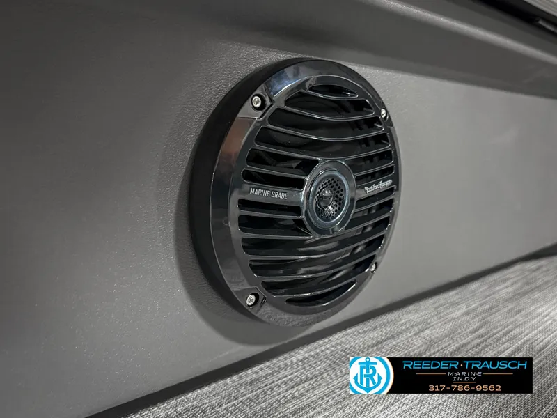 Slide: The Image of Speaker on 2025 Bennington 20 SSR boat, featuring Rockford Fosgate marine audio system. - 41