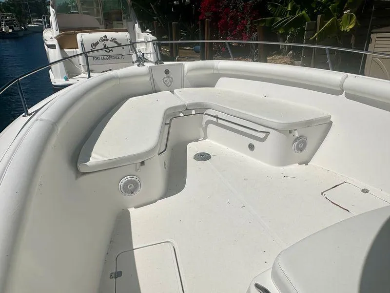 Slide: The Image of 2005 Century 3200 Center Console boat with spacious seating area. - 17