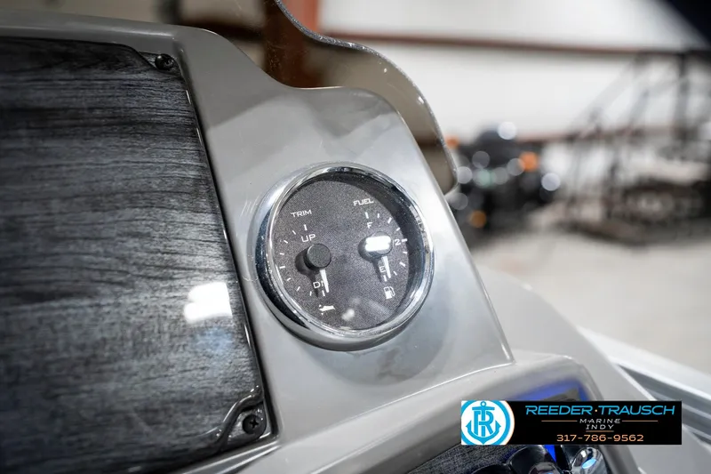 Slide: The Image of Dashboard of 2025 Avalon 1785 Venture CRB boat with gauge and logo. - 35