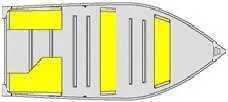 Slide: The Image of 2025 Lund WC-14 Fishboat top view diagram with seating layout. - 1