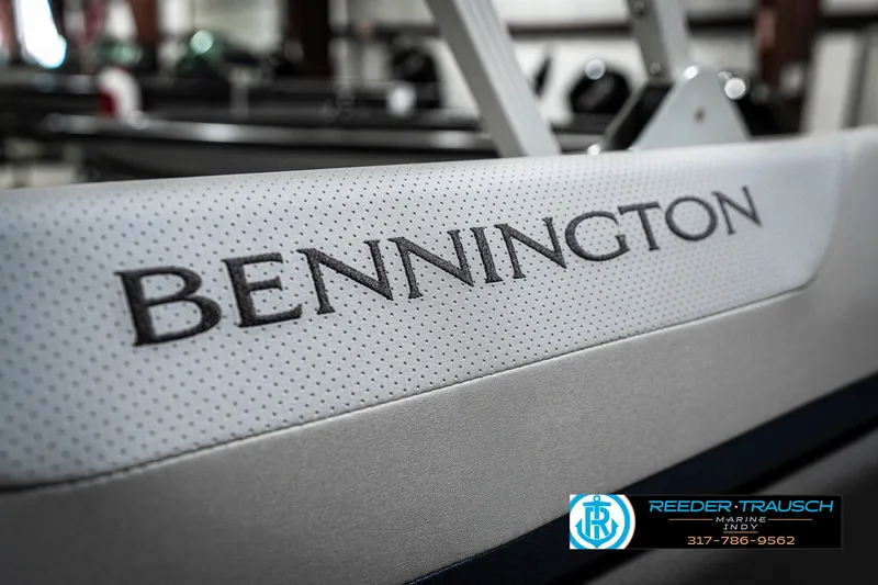 Slide: The Image of 2025 Bennington 23 S CRUISE boat interior with logo detail. - 44