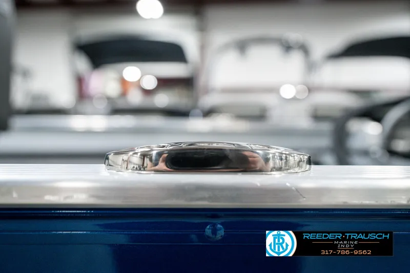 Slide: The Image of 2025 Lund 1600 Fury boat detail in showroom, featuring sleek design and modern craftsmanship. - 43