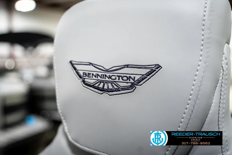 Slide: The Image of 2025 Bennington 22 MSB boat seat with embroidered logo detail. - 49