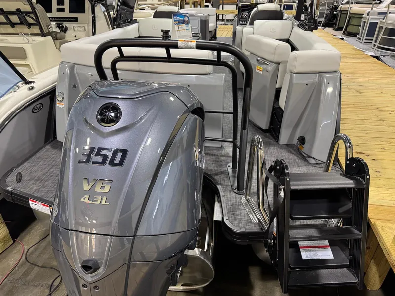 Slide: The Image of 2025 Godfrey AquaPatio 255 ULC pontoon boat with powerful 350 V6 engine. - 12