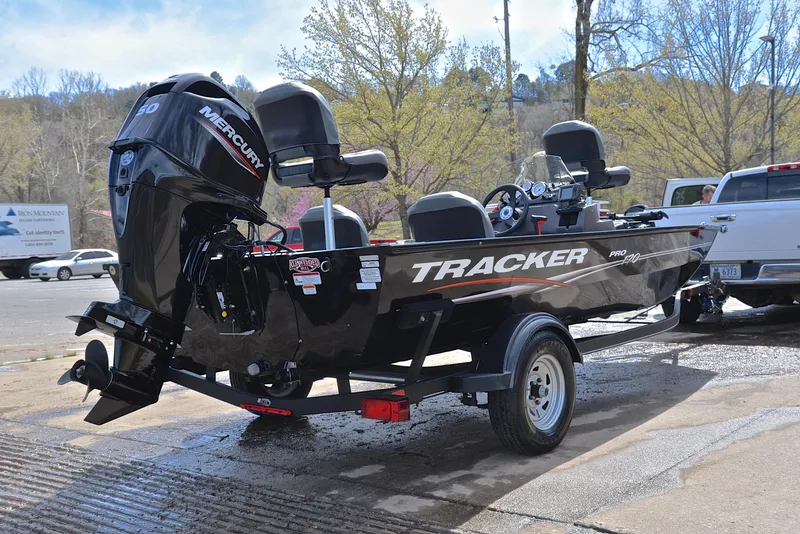 Slide: The Image of 2023 Bass Tracker Pro 170 boat with Mercury engine on a trailer. - 14