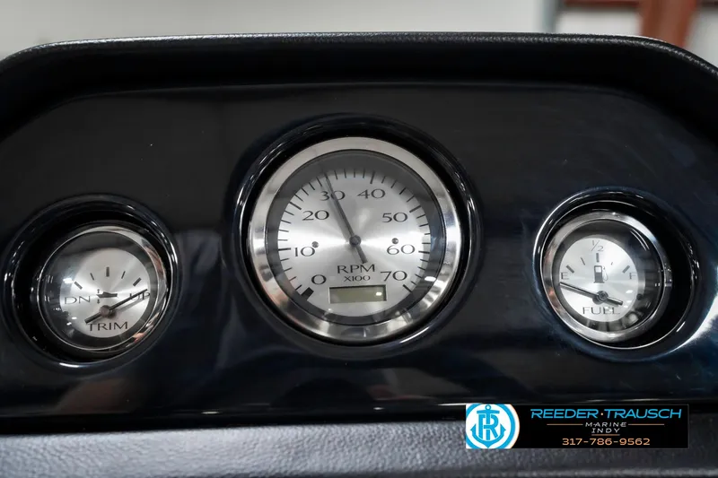 Slide: The Image of Dashboard gauges of a 2025 Bennington 21 SL boat. - 35
