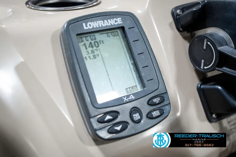 Slide: The Image of Lowrance X-4 fish finder on 2011 Bennington 17 Sli boat dashboard. - 33