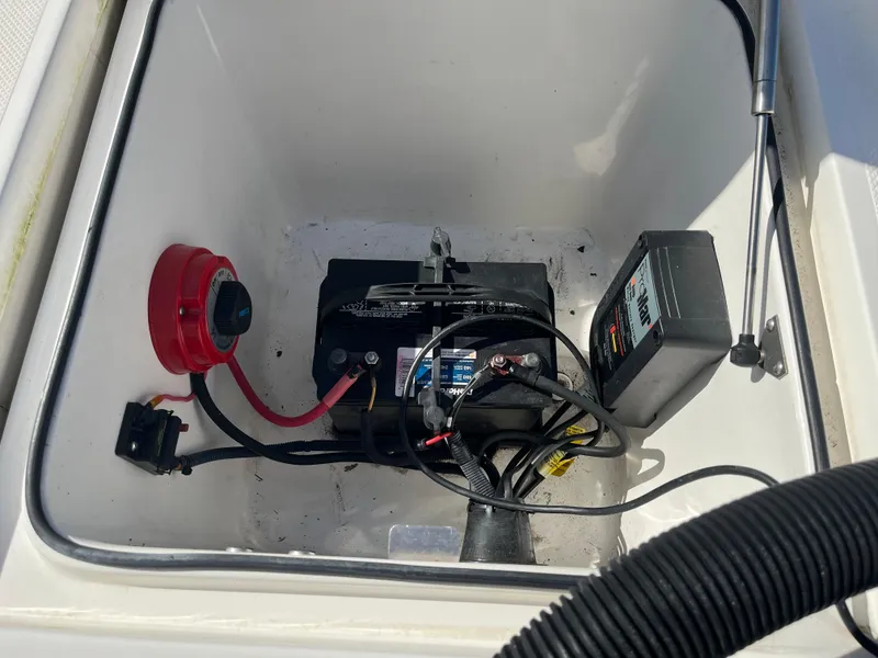 Slide: The Image of Battery compartment of a 2015 Epic 22 SC Center Console Bay Boat. - 22