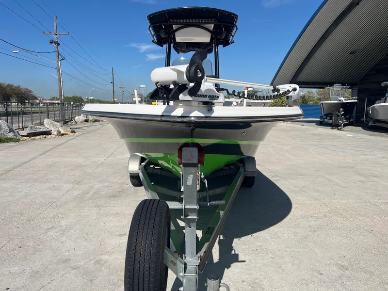 Slide: The Image of 2015 Epic 22 SC Center Console Bay Boat on trailer, front view, outdoors. - 3