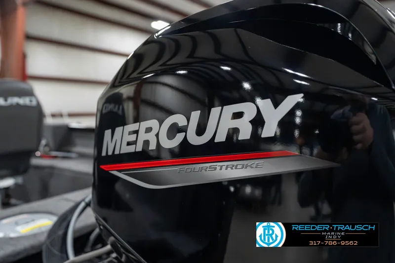 Slide: The Image of 2025 Lund 1650 Rebel XL SS with Mercury FourStroke engine in showroom. - 45