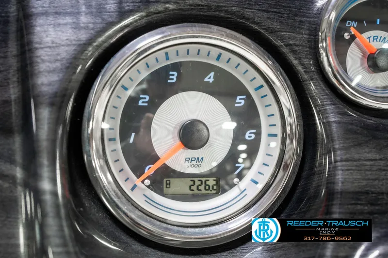 Slide: The Image of Tachometer displaying 226.6 RPM on a 2020 Avalon 2485 dashboard. - 37