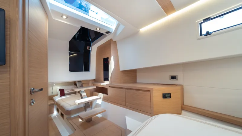 Slide: The Image of Luxurious interior of 2023 Pardo Yachts 38, featuring modern design and natural lighting. - 34