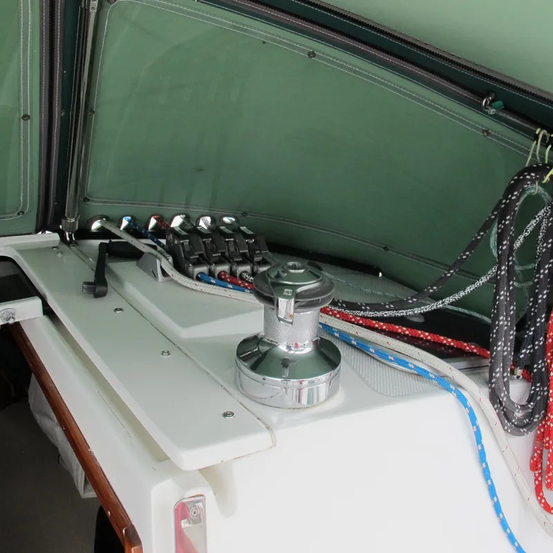 Slide: The Image of Sailing yacht cockpit with winch and ropes, Catalina 42 MkII, 1999 model. - 10