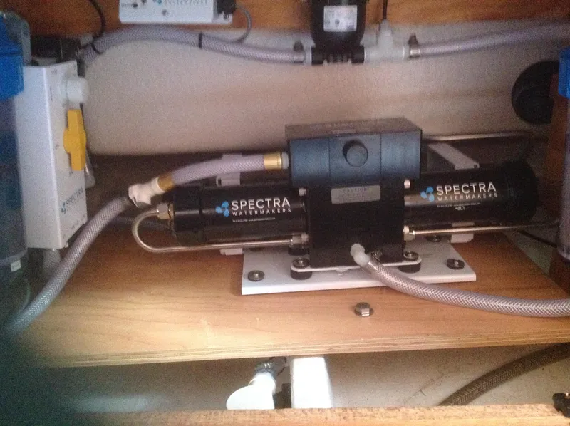 Slide: The Image of Spectra watermaker system installed in a 1999 Catalina 42 MkII yacht. - 48