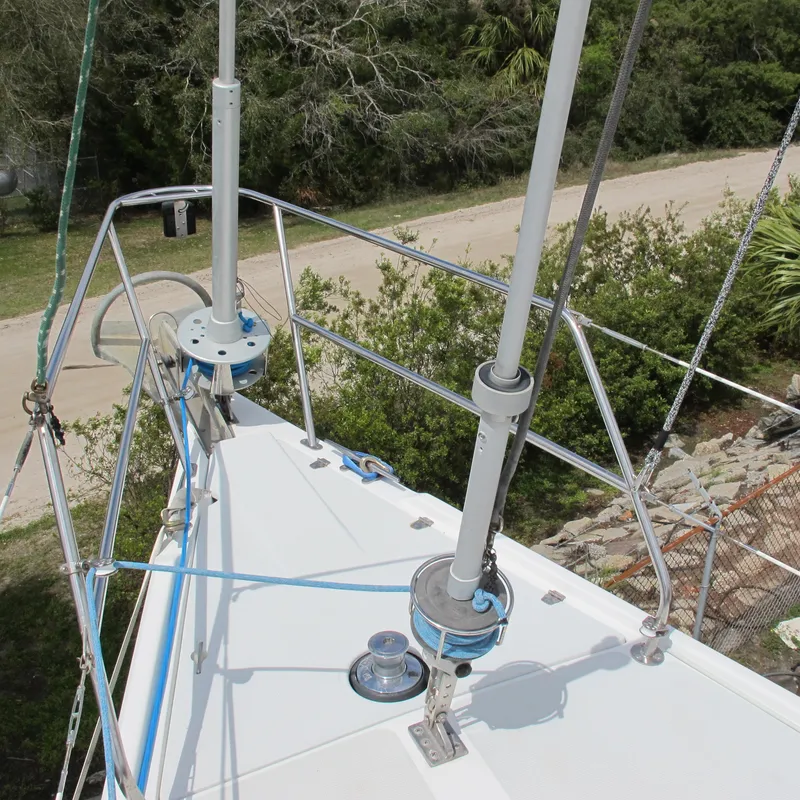 Slide: The Image of Deck of a 1999 Catalina 42 MkII sailboat with rigging and winch. - 6