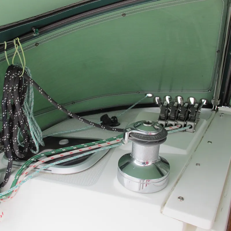 Slide: The Image of Sailing equipment on a 1999 Catalina 42 MkII yacht deck. - 9