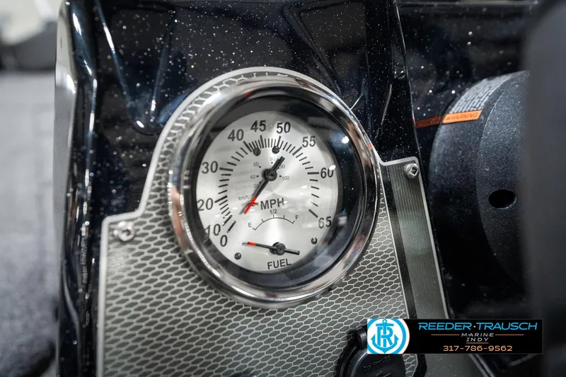 Slide: The Image of 2025 Lund 1775 Renegade speedometer and fuel gauge close-up. - 32