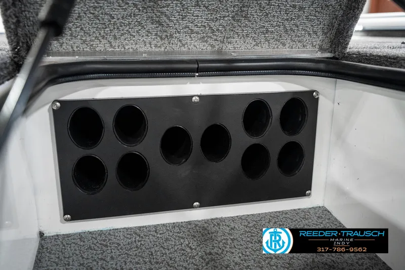 Slide: The Image of 2025 Lund 1775 Renegade boat interior with rod holder panel. - 39