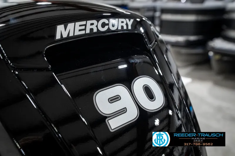 Slide: The Image of 2025 Lund 1775 Renegade with Mercury 90 engine, close-up view. - 43