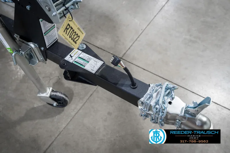 Slide: The Image of Trailer hitch of 2025 Lund 1775 Renegade boat, displayed indoors. - 49