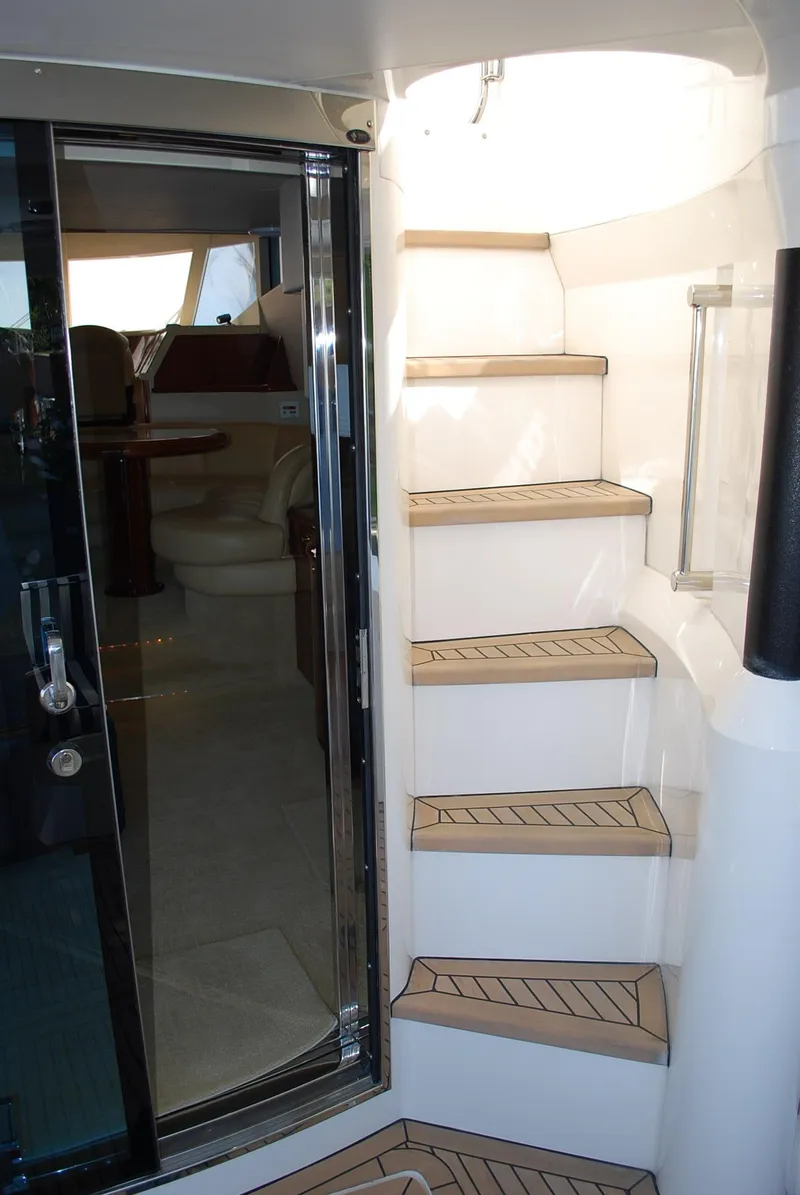 Slide: The Image of Staircase on 2000 Fairline Squadron yacht, leading to upper deck. - 9