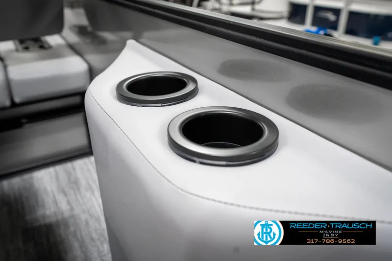 Slide: The Image of Cup holders on a 2025 Bennington 20 SSB boat interior. - 46