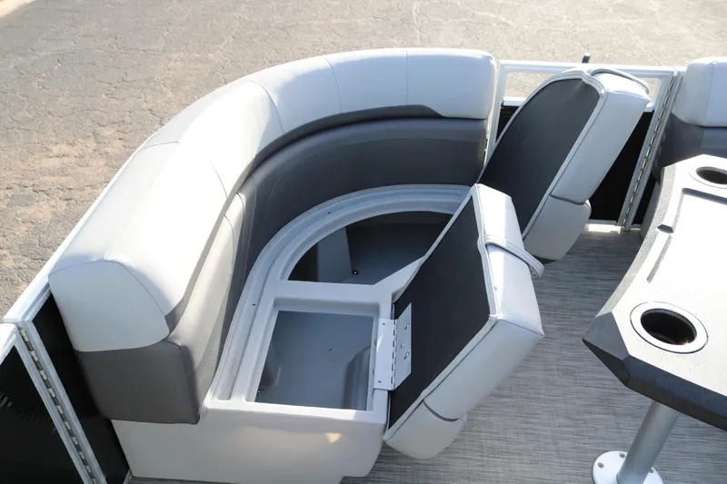 Slide: The Image of 2021 Bennington SX 20 Quad Bench with storage compartment and seating. - 13