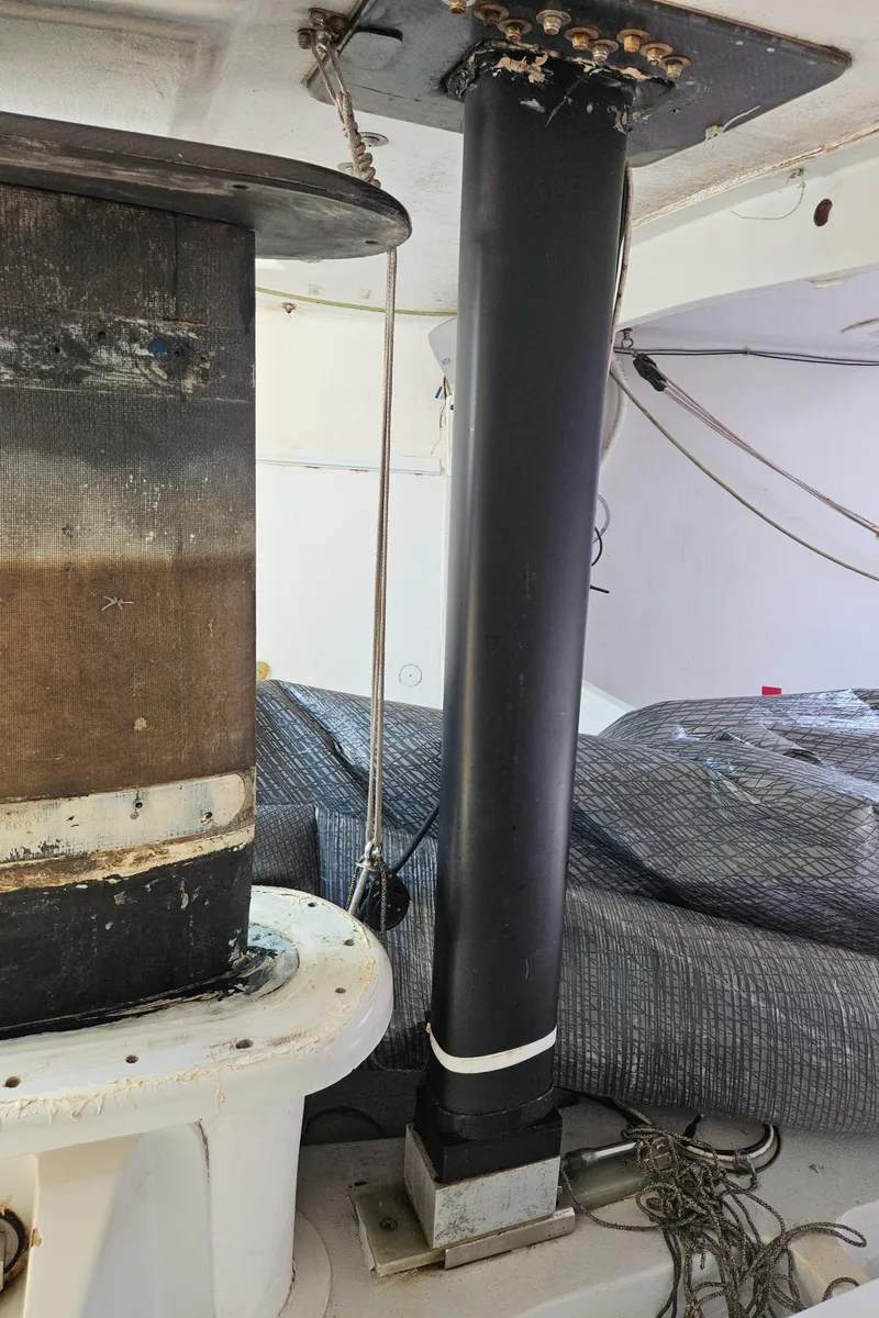 Slide: The Image of Interior view of a 2014 C&C Mega 30 One Design sailboat mast and rigging. - 17