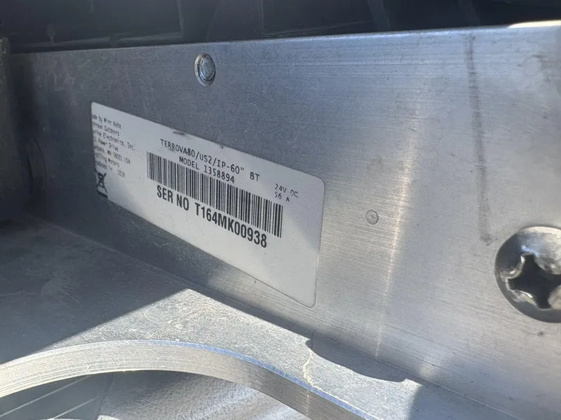 Slide: The Image of Label on Alumacraft Navigator 165 CS, 2007 model, showing serial number and specifications. - 12