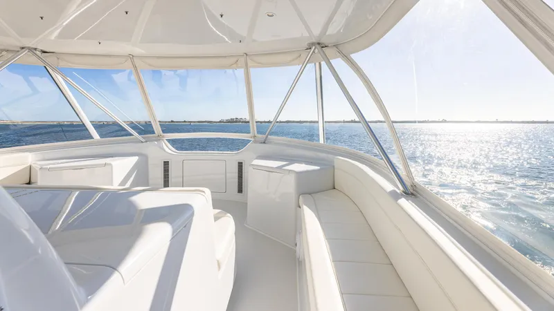 Slide: The Image of Luxurious 2004 Viking 2005 yacht interior with panoramic ocean view. - 21