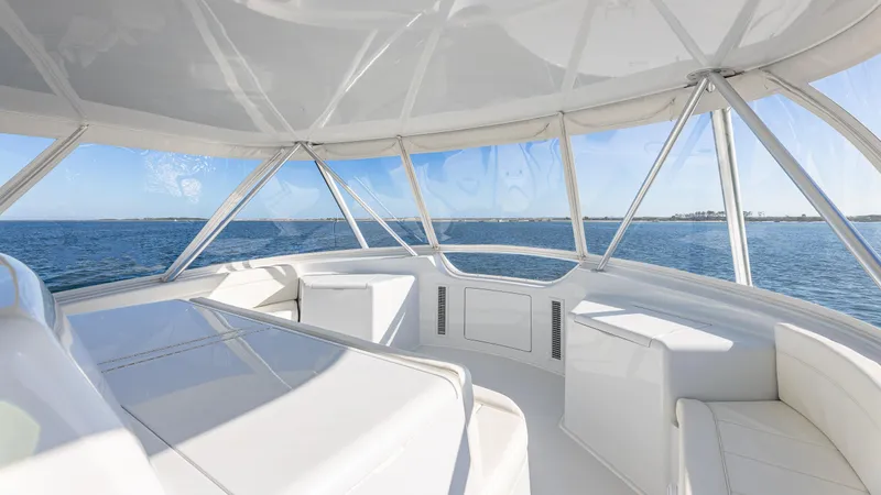 Slide: The Image of Luxurious interior of a 2004 Viking 2005 yacht with panoramic ocean views. - 22