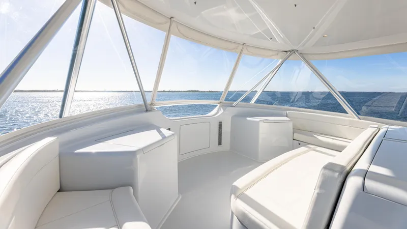 Slide: The Image of Luxurious interior of 2004 Viking 2005 yacht with panoramic ocean views. - 24