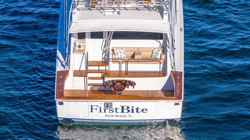 Slide: The Image of Luxury Viking yacht "First Bite" on water, Palm Beach, FL, 2004 model. - 29