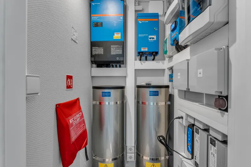 Slide: The Image of Electrical equipment room in 2025 Waterlodge Apart EL, featuring modern systems and safety gear. - 36