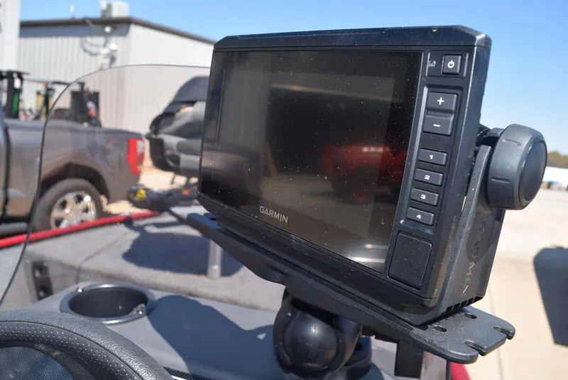 Slide: The Image of Garmin fishfinder on 2021 Tracker Bass Tracker Classic XL boat dashboard. - 10