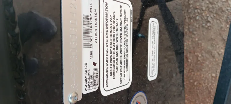 Slide: The Image of 2025 Ranger ALPHA 208 emissions control information label on vehicle surface. - 16