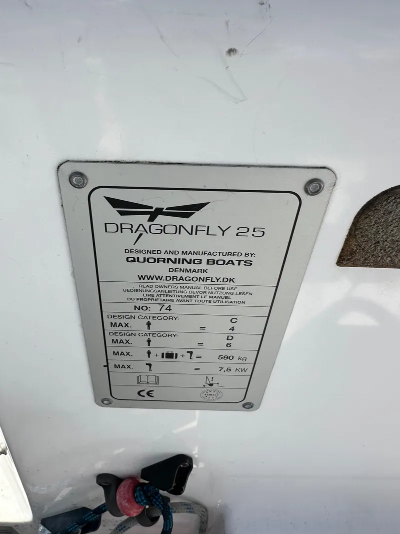 Slide: The Image of Dragonfly 25 Touring 2021 model identification plate with specifications and manufacturer details. - 23