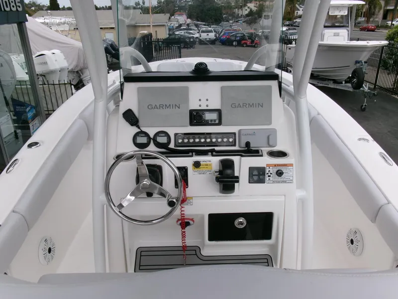 Slide: The Image of 2020 Sea Fox 248 Commander boat dashboard with Garmin navigation systems. - 18
