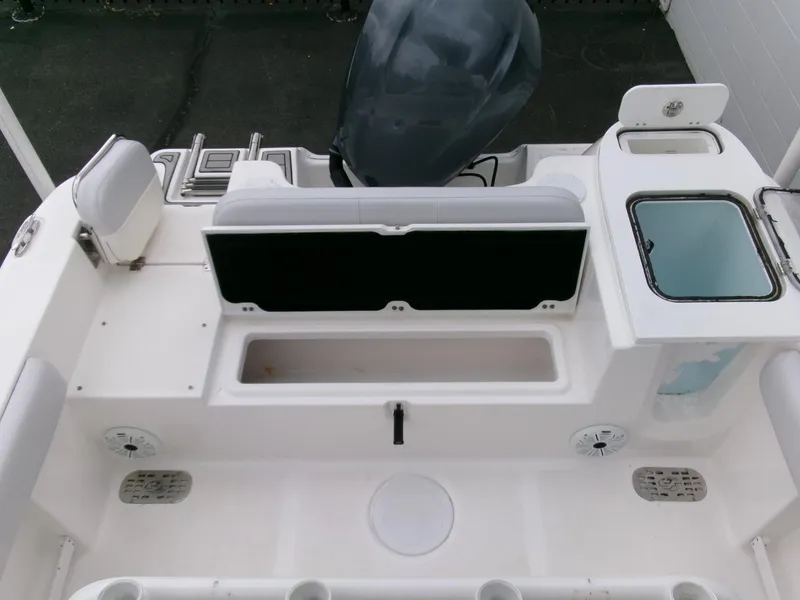 Slide: The Image of 2020 Sea Fox 248 Commander boat interior with storage compartments and seating. - 27