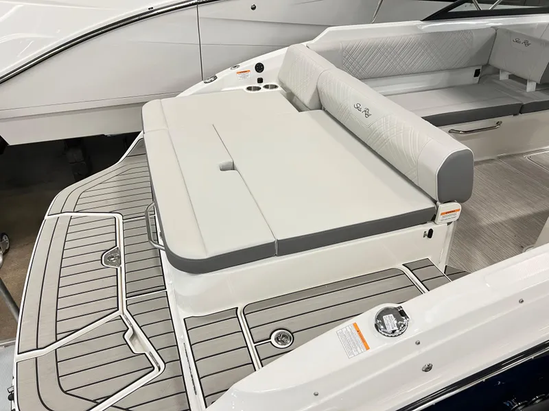 Slide: The Image of 2025 Sea Ray SDX 250 boat with spacious seating and sleek design. - 3