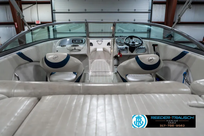 Slide: The Image of 2007 Starcraft Limited 1900 OB boat interior with steering wheel and seating. - 16