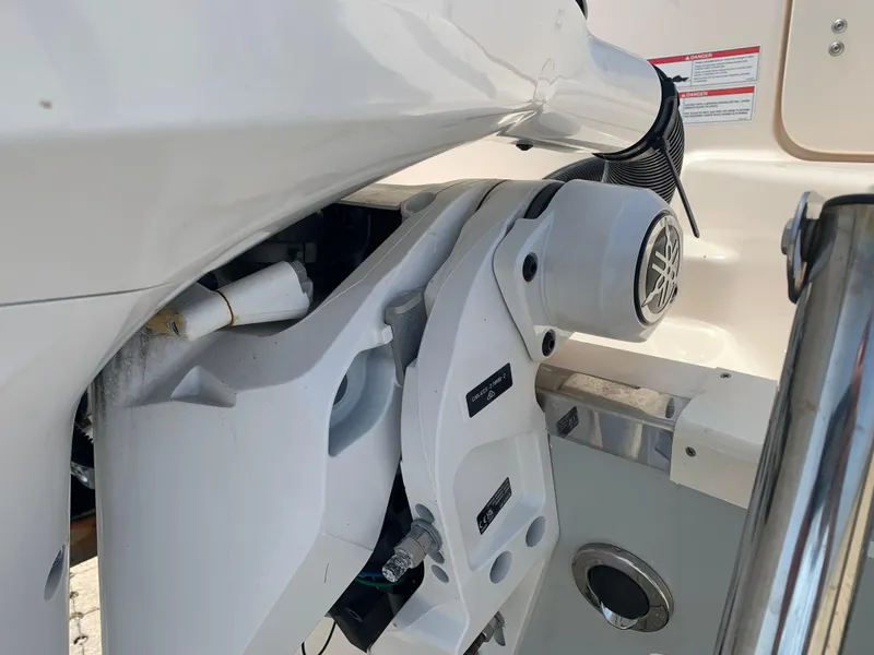 Slide: The Image of 2024 Grady-White 257 Fisherman boat engine detail with sleek design and modern features. - 9